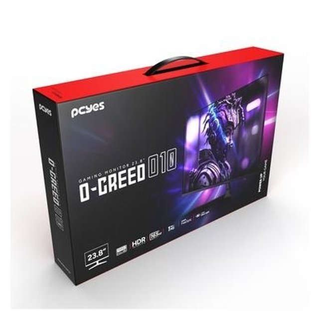Monitor Gamer PCYes O-CREED O10 23.8", 165Hz, Full HD, 1ms, DisplayPort, HDMI e USB, FreeSync