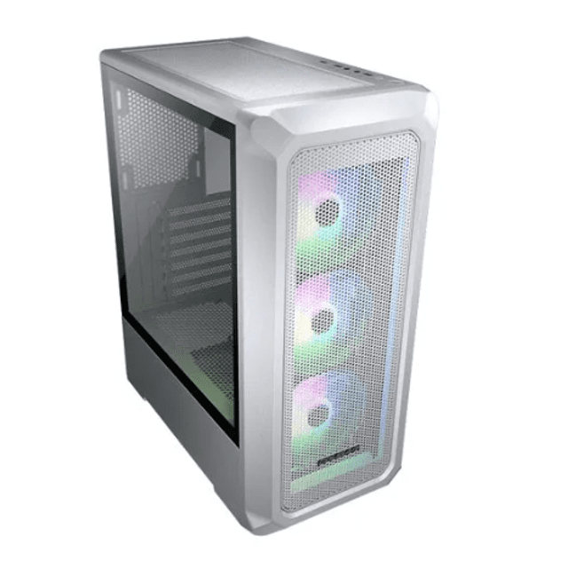 Gabinete Gamer Cougar Archon 2 Mesh RGB, Mid Tower, Vidro Temperado, ATX, White, Sem Fonte, Com 3 Fans, 385CC50.0002