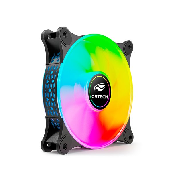 COOLER FAN RGB C3 TECH F9-L160M - RAINBOW (ARCO-IRIS)