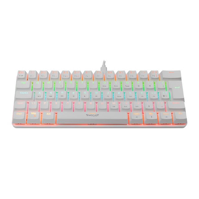 Teclado Mecanico Gamer TGT Sherman Compacto BRANCO, Rainbow, ABNT2, Switch Azul