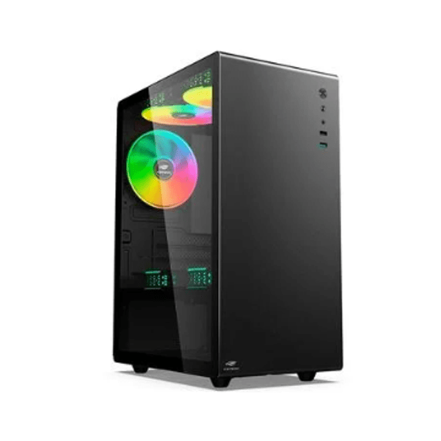 Gabinete Gamer C3-Tech Game MT-G200BK, Mini Tower LED, ATX, Lateral em Vidro Temperado, Com 3 Ventoinhas, Preto