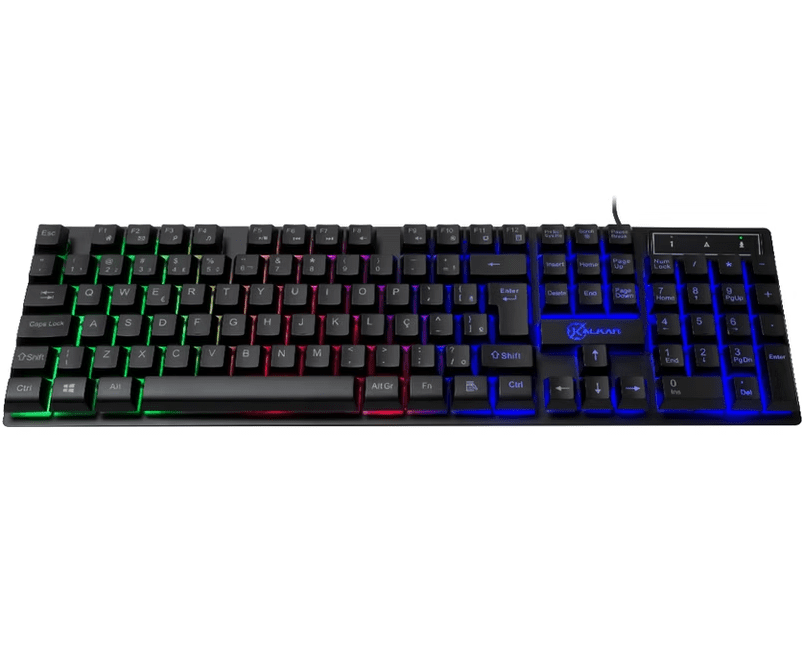 Teclado Membrana Gamer Kalkan Hati Iluminação Rainbow KLK00012