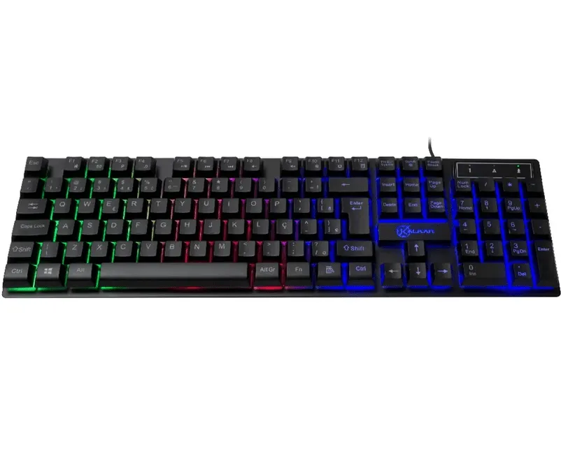 Teclado Membrana Gamer Kalkan Hati Iluminação Rainbow KLK00012
