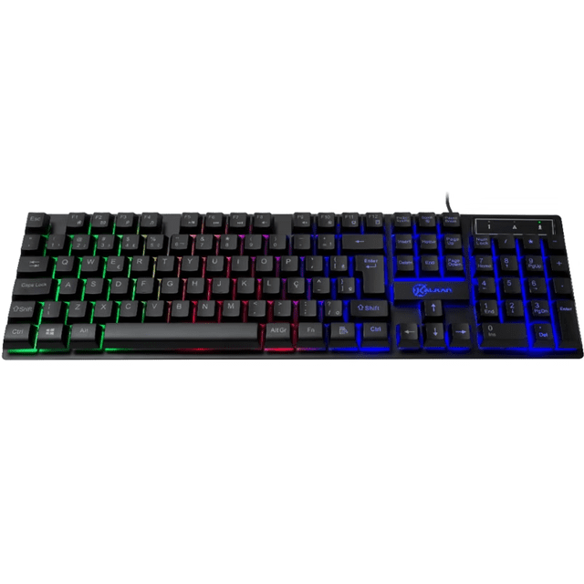 Teclado Membrana Gamer Kalkan Hati Iluminação Rainbow KLK00012