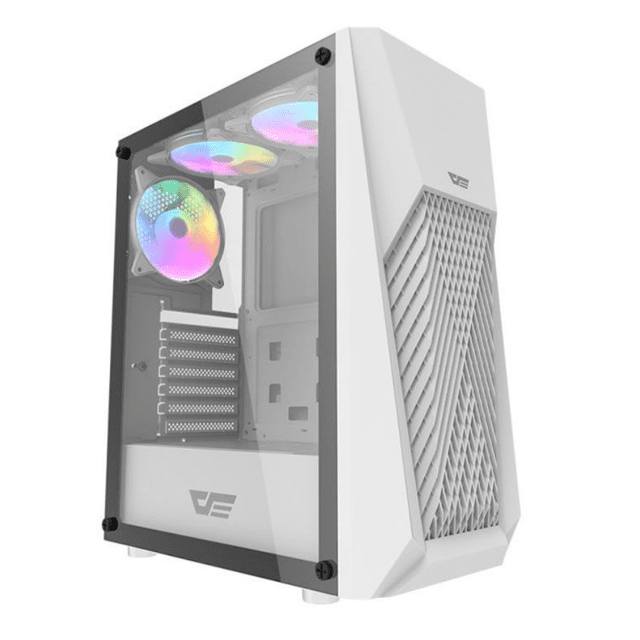 GABINETE GAMER AIGO DARKFLASH DK150, MID-TOWER, LATERAL DE VIDRO, COM 3 FANS, BRANCO, DK150-WH