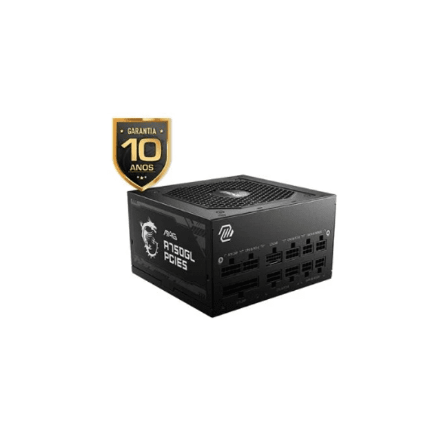 Fonte MSI MAG A750GL, 750W, 80 Plus Gold, Modular, PFC Ativo, Nova