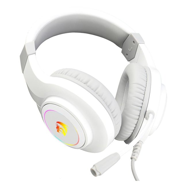 Headset Gamer Redragon Hylas Lunar, RGB, Drivers 50mm, P2, Branco - H260-W
