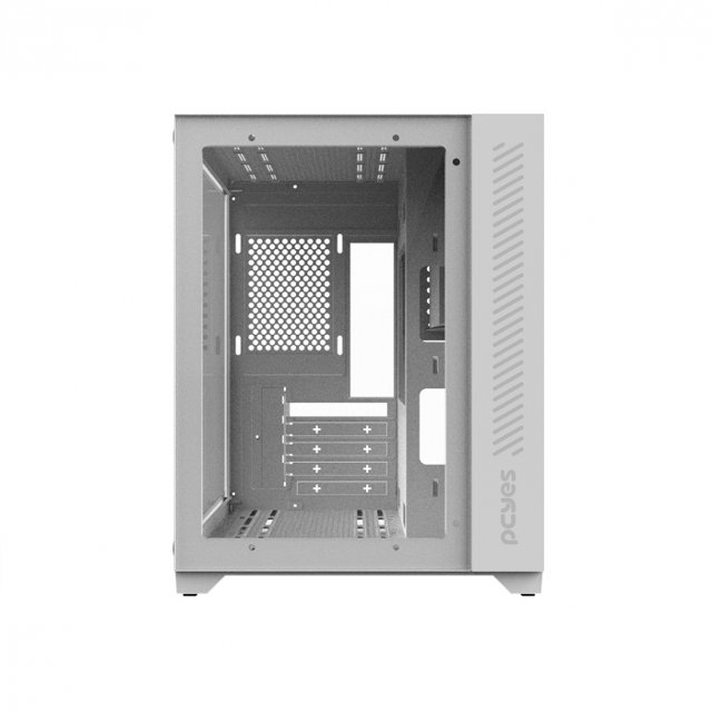 GABINETE GAMER FORCEFIELD WHITE GHOST – FRONTAL E LATERAL EM VIDRO – PCYES – GFFWGP