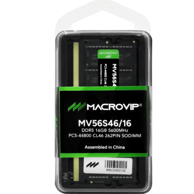 MEMÓRIA RAM NOTEBOOK MACROVIP 16GB 5600MHZ DDR5