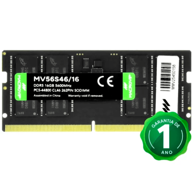 MEMÓRIA RAM NOTEBOOK MACROVIP 16GB 5600MHZ DDR5