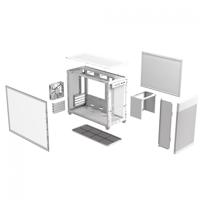 Gabinete Gamer Asus Prime AP201 Case Glass White Edition, Micro-ATX, Quasi-Filter Mesh, Com 1 fan