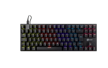 Teclado Mecânico Gamer Kalkan Loki Iluminação Rainbow Preto ABNT2 Switch Marrom