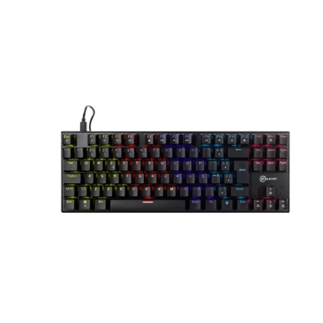 Teclado Mecânico Gamer Kalkan Loki Iluminação Rainbow Preto ABNT2 Switch Marrom