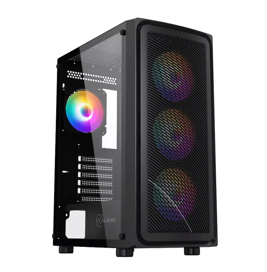 Gabinete Gamer Kalkan Joturn ARGB Preto com 4 fans KLK00038