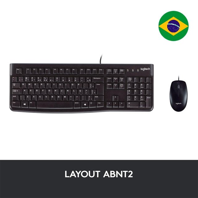 Teclado e Mouse Logitech MK120 USB ABNT2