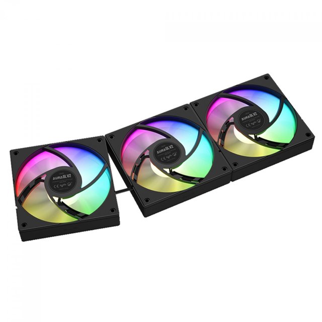 Water Cooler Gamdias Aura GL 360 V2, 360mm, ARGB, Intel/AMD, Black