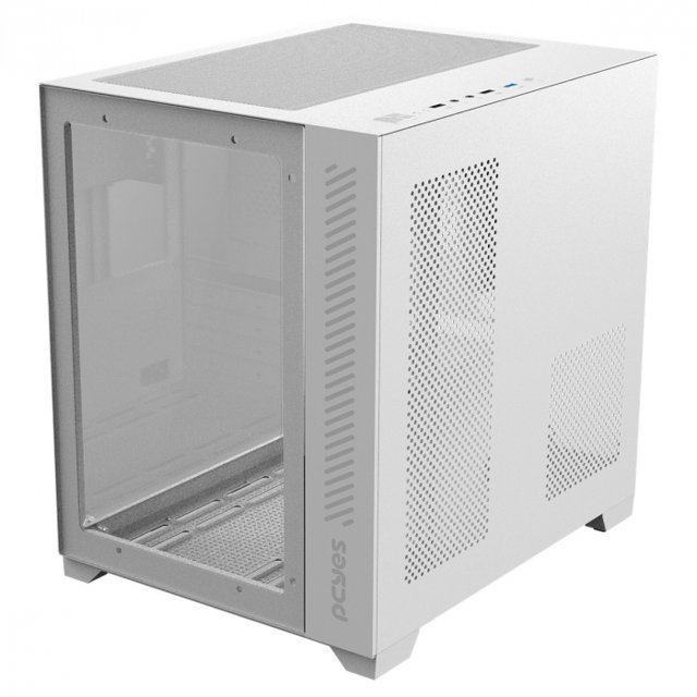 GABINETE GAMER FORCEFIELD WHITE GHOST – FRONTAL E LATERAL EM VIDRO – PCYES – GFFWGP