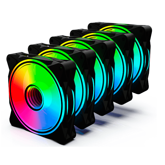 Kit Fan Com 5 Unidades OnePower Radiant X5, ARGB, 120mm, Black, Com Controladora, FN-702
