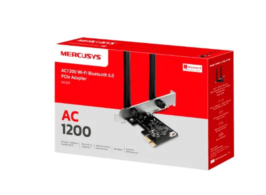 Placa de Rede PCI E-Express Mercusys MA30E AC1200 Dual Band + Bluetooth 5