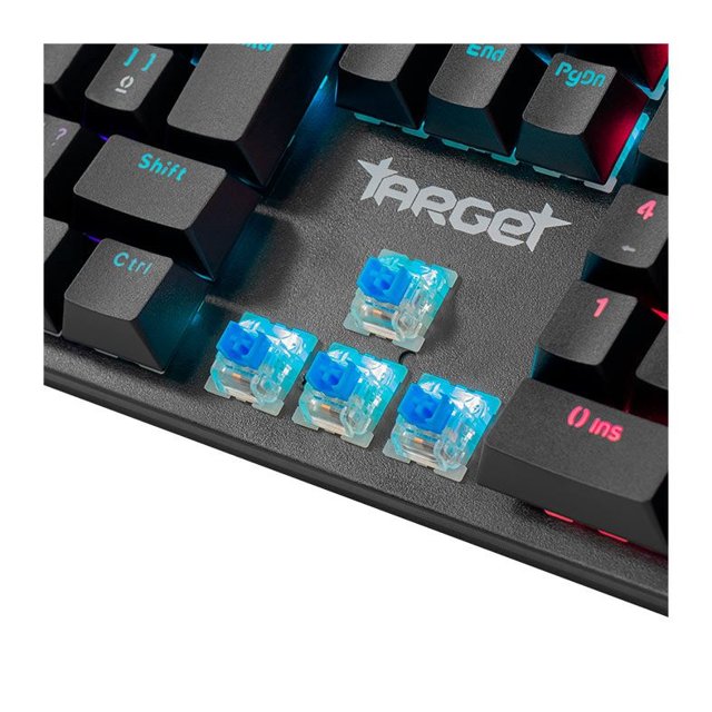 Teclado Mecanico Gamer TGT Sherman V2, Rainbow, ABNT2, Switch Azul, Preto