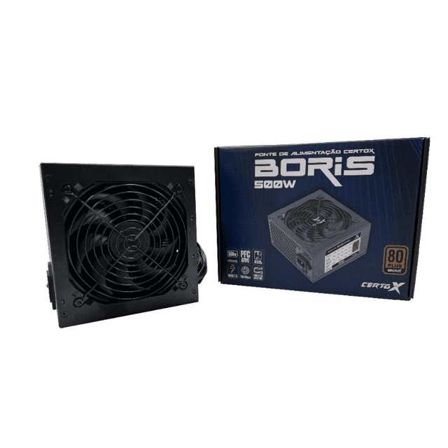 FONTE CERTOX BORIS 500W 80PLUS BRONZE, PFC ATIVO