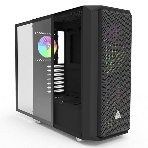 Gabinete Gamer Montech Air X ARGB, Mid Tower, Vidro Temperado, BLACK, E ...