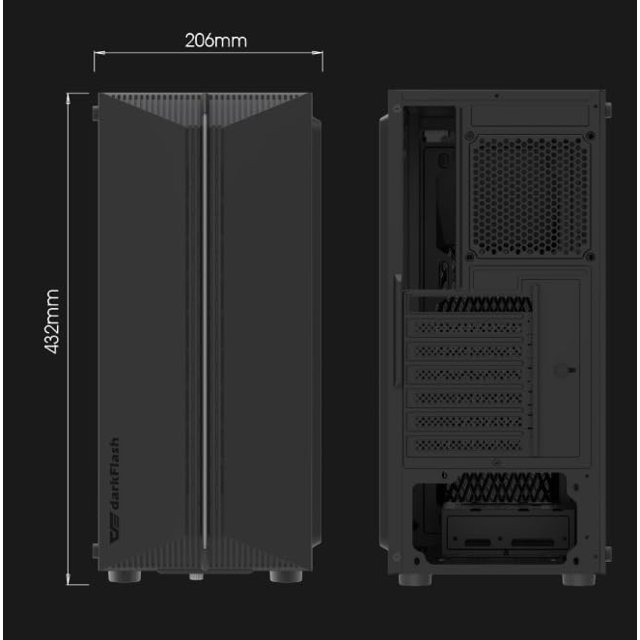 Gabinete Aigo DarkFlash DK151, RGB, Lateral Vidro, Com 3 Fans RGB, Branco