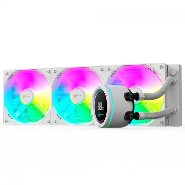 Water Cooler Kalkan Alpha BRANCO 360 ARGB, 360mm, Com Display, Intel-AMD, KLK00048