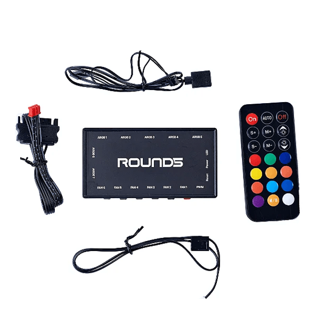 CONTROLADORA ROUND5 GAMER HUB 6X PWM, 7X ARGB C/ CONTROLE | Tibuff