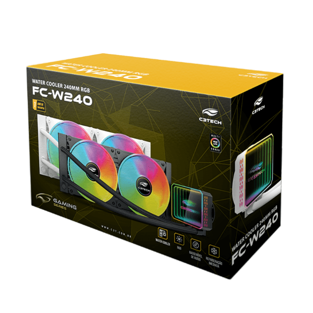 Water Cooler FC-W240WHRGB Branco C3Tech Gaming