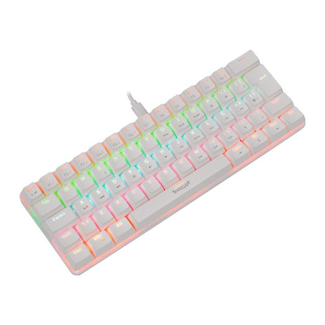 Teclado Mecanico Gamer TGT Sherman Compacto BRANCO, Rainbow, ABNT2, Switch Azul