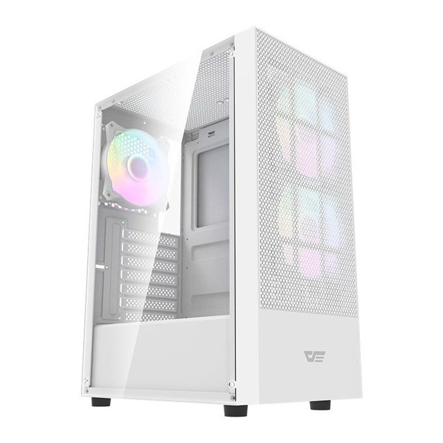 Gabinete Aigo DarkFlash DK352 Mesh Preto, Mid-Tower, Lateral de Vidro, Com 4 Fans ARGB
