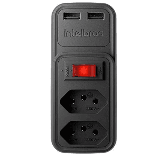 ADAPTADOR DE TOM ADA INTELBRAS PRETO - 2 TOM ADAS E 2 USB- EAC 202