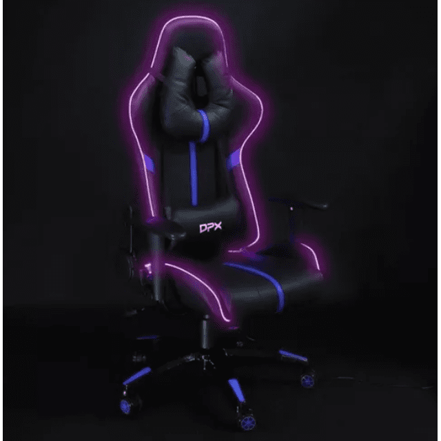Cadeira Gamer DPX GT15 Reclinável Giratória com Master Led Azul