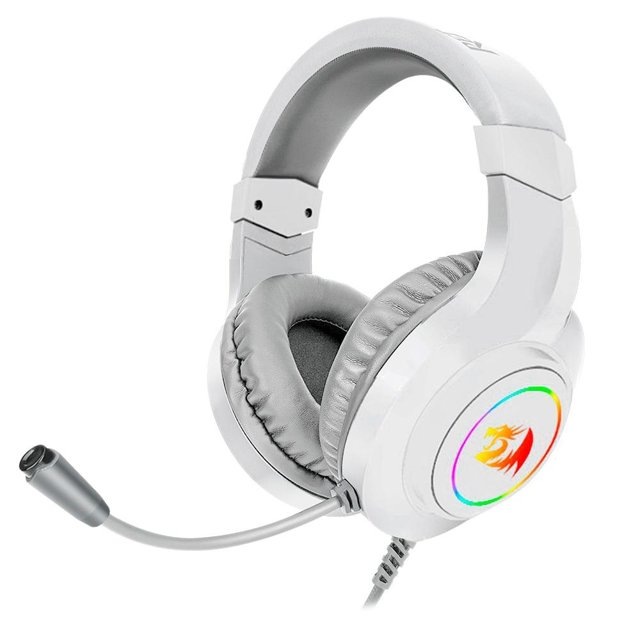 Headset Gamer Redragon Hylas Lunar, RGB, Drivers 50mm, P2, Branco - H260-W