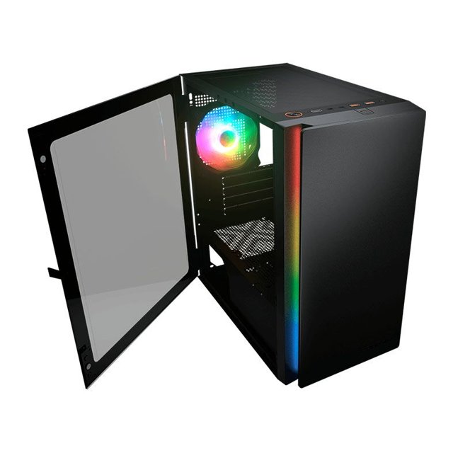 GABINETE GAMER COUGAR PURITY RGB, LATERAL DE VIDRO, COM 1 FAN