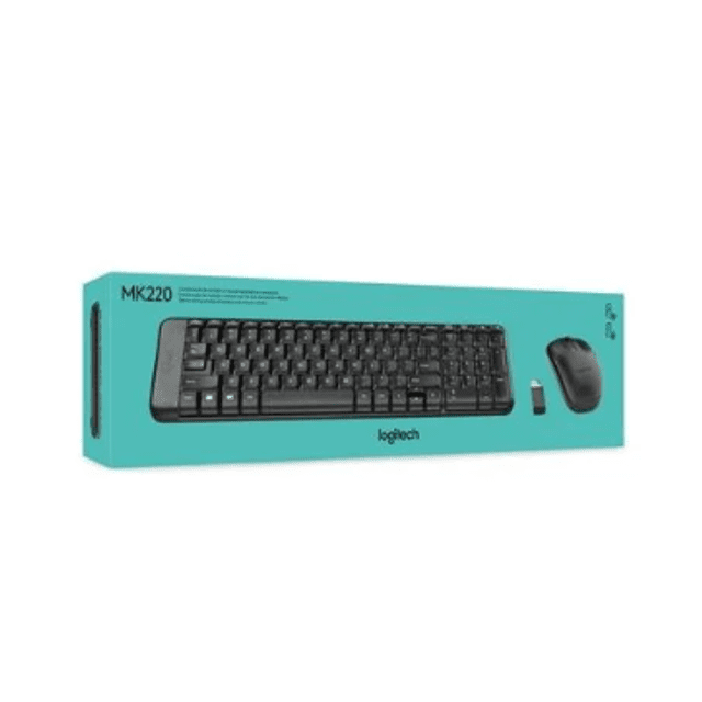 Combo Teclado e Mouse sem fio Logitech MK220 Layout ABNT2