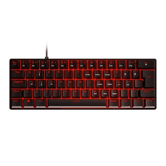 TECLADO GAMER MECANICO ZOT BROWN SWITCH - PCYES LED VERMELHO