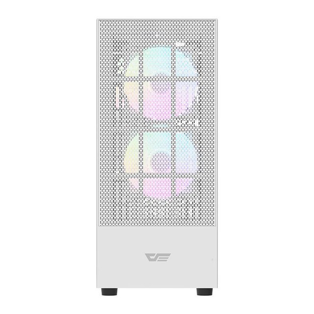 Gabinete Aigo Darkflash A290 Mesh Branco, Lateral de Vidro, Incluso 3 Fans ARGB