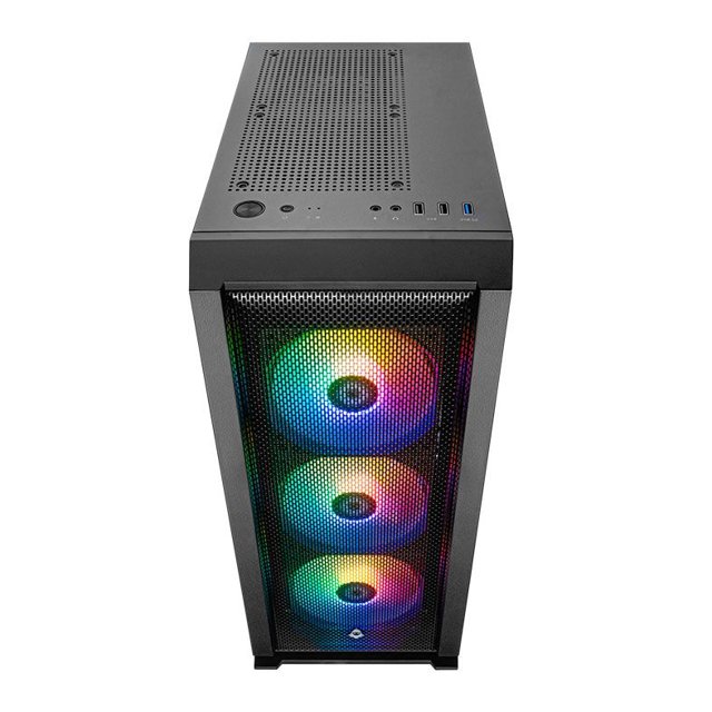 Gabinete Gamer Mancer Narok, RGB, Lateral de Vidro, Com 3 Fans RGB, Preto