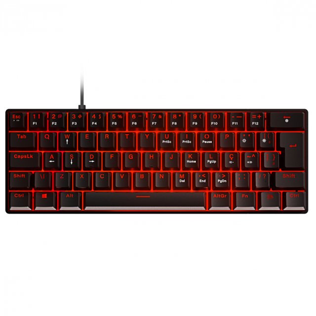 TECLADO GAMER MECANICO ZOT BLUE SWITCH - PCYES LED VERMELHO