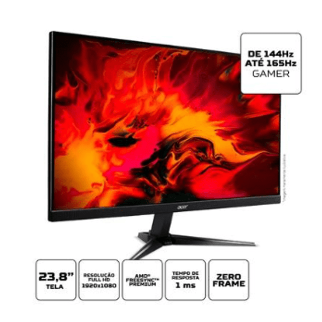 Monitor Gamer Acer Nitro 23.8 LED Full HD, 165Hz, 1ms, HDMI/DisplayPort