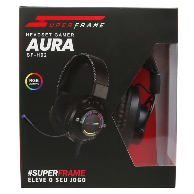 Headset Gamer SuperFrame AURA, 7.1 Surround, RGB, USB, Preto