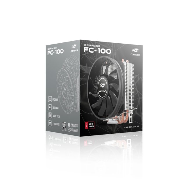 COOLER T2 PRETO C3TECH FC-100