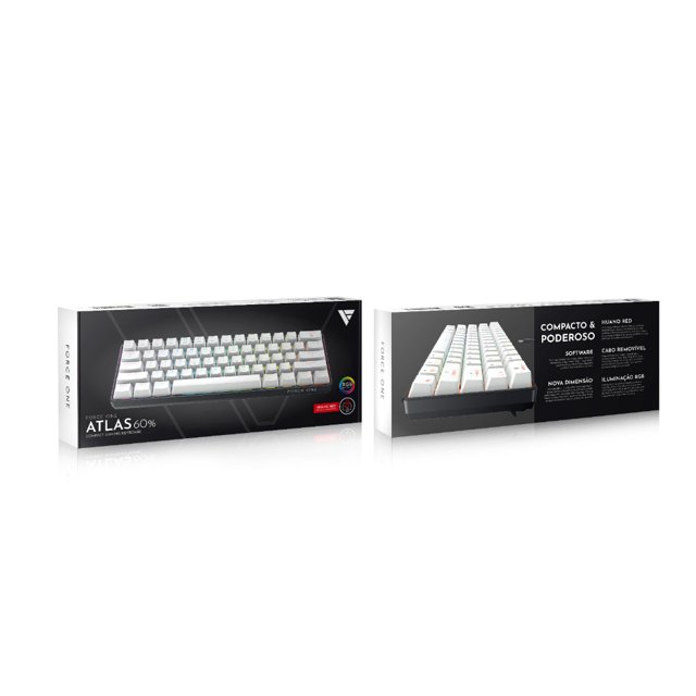 TECLADO MECANICO FORCEONE ATLAS 60% / 63 TECLAS / HUANO RED / RGB