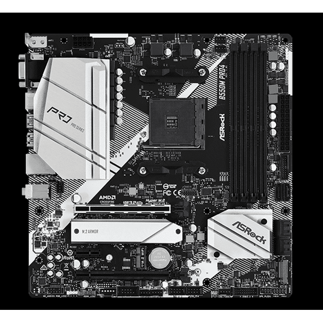 Placa Mãe ASRock B550M Pro4 Socket AM4 / VGA / DDR4