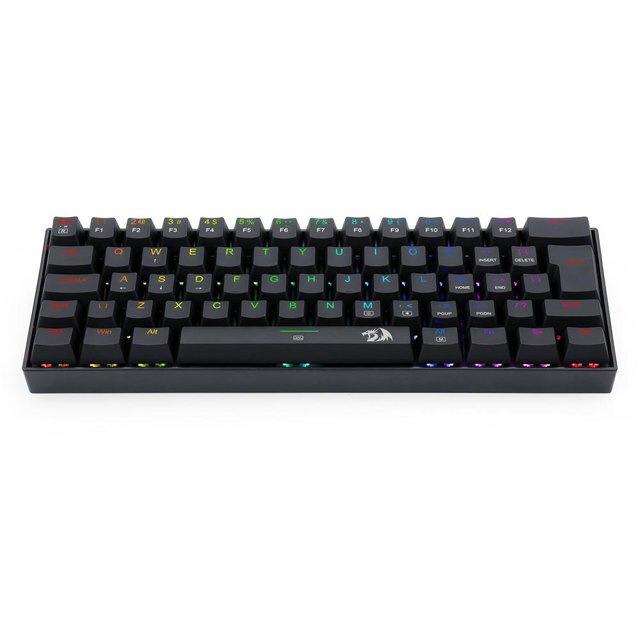 Teclado Mecânico Gamer Redragon Lakshmi, RGB Preto, Switch Blue, 60%, ABNT2