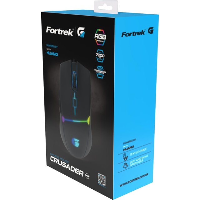 MOUSE GAMER FORTREK CRUSADER 7200DPI PRETO