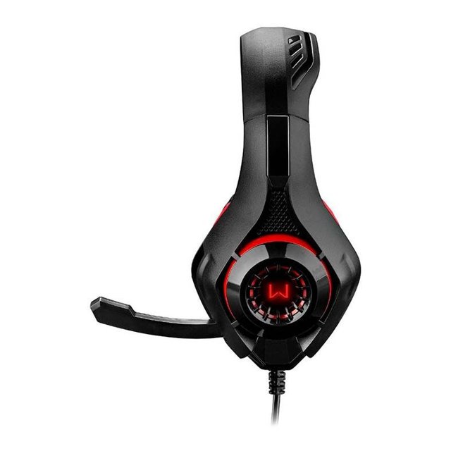 Headset Gamer Multilaser Warrior Rama C/Microfone Preto/Vermelho P2 E P3
