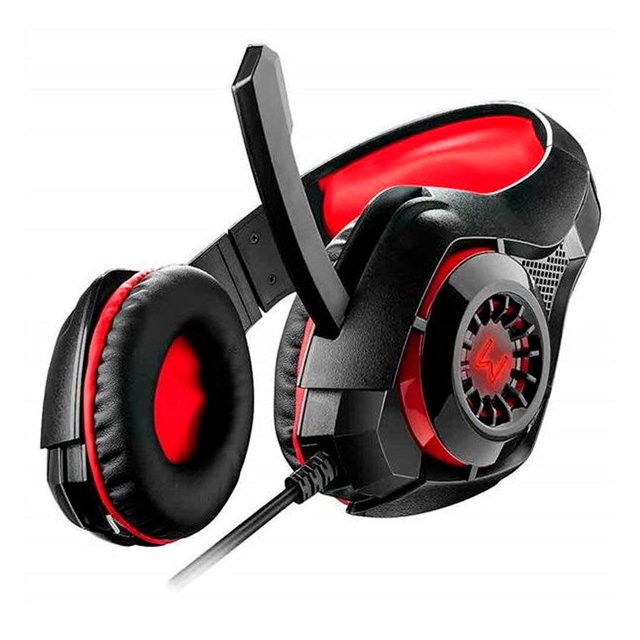 Headset Gamer Multilaser Warrior Rama C/Microfone Preto/Vermelho P2 E P3